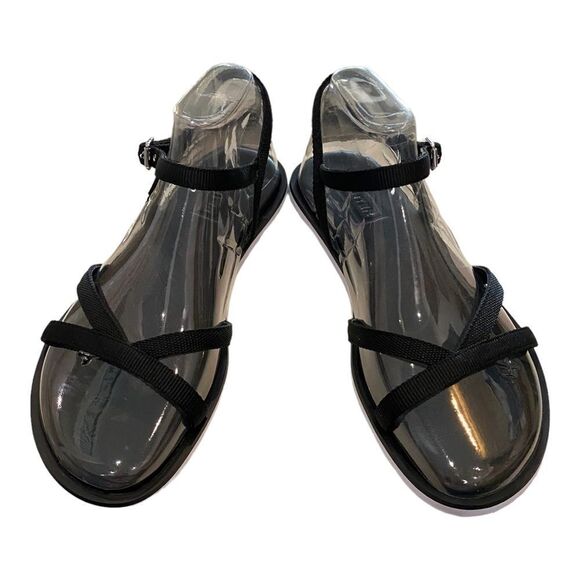 HUNTER Orig Web Cross Front Black Women's Sandals NEW 37 6 - Picture 3 of 6
